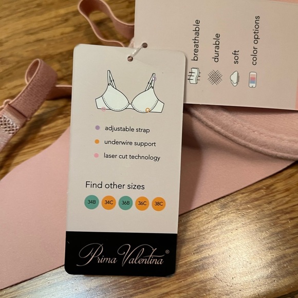 NWT! Prima Valentina T-Shirt Everyday Pale Pink Bra. Women's 36B - Picture 10 of 11